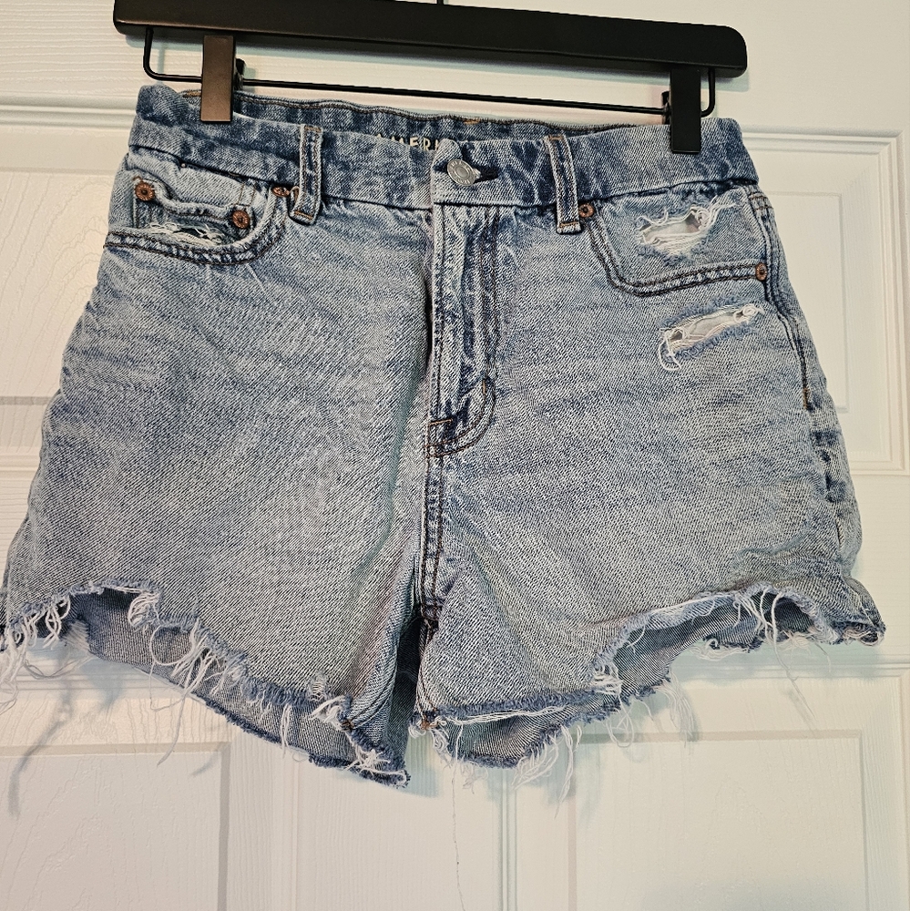 American EAGLE Distressed Denim Women Shorts SIZE 0